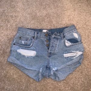 distressed denim shorts